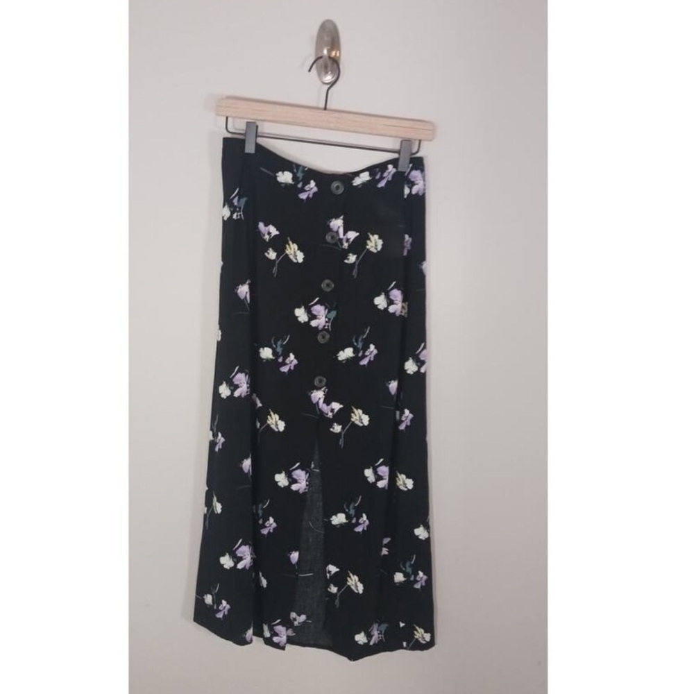 Abercrombie Fitch Floral Cottagecore Ankle Button Slit Women's Midi Skirt Size S